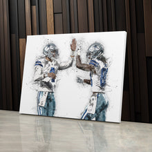 Load image into Gallery viewer, Dak Prescott &amp; CeeDee Lamb Canvas Art – Dallas Cowboys Wall Decor
