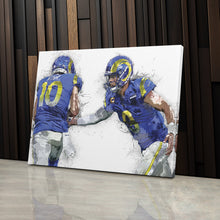 Load image into Gallery viewer, Cooper Kupp &amp; Matthew Stafford Canvas Art – Los Angeles Rams Wall Decor
