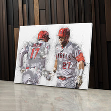 Load image into Gallery viewer, Shohei Ohtani &amp; Mike Trout Canvas Art – Los Angeles Angels Wall Decor

