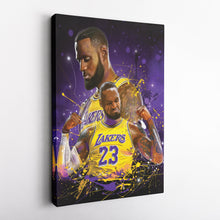 Load image into Gallery viewer, LeBron James Lakers Canvas – NBA Wall Art for Man Cave

