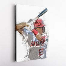 Load image into Gallery viewer, Mike Trout Canvas Art – Los Angeles Angels Wall Decor
