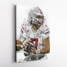 Load image into Gallery viewer, C.J. Stroud Canvas Art – Ohio State Buckeyes Wall Decor
