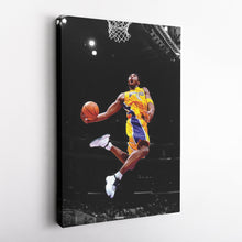 Load image into Gallery viewer, Kobe Bryant Lakers Flying Dunk Canvas Wall Art Decor - NBA Action Art
