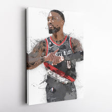 Load image into Gallery viewer, Damian Lillard Canvas Art – Portland Trail Blazers Superstar Wall Decor
