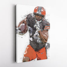 Load image into Gallery viewer, Nick Chubb Canvas Art – Cleveland Browns Wall Decor
