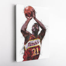 Load image into Gallery viewer, Dominique Wilkins Canvas Art – Atlanta Hawks Wall Decor
