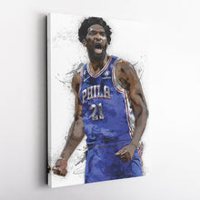Load image into Gallery viewer, Joel Embiid Canvas Art – Philadelphia 76ers Wall Decor
