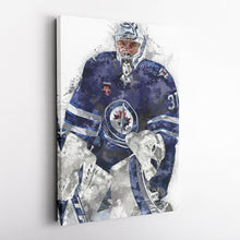 Load image into Gallery viewer, Connor Hellebuyck Canvas Art – Winnipeg Jets Wall Decor
