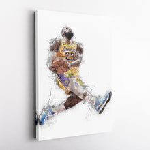 Load image into Gallery viewer, LeBron James Dunk Canvas Art – Los Angeles Lakers Wall Decor
