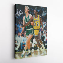 Load image into Gallery viewer, Larry Bird &amp; Magic Johnson Canvas – Lakers vs Celtics Wall Art Print
