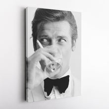 Load image into Gallery viewer, Roger Moore Canvas Art – James Bond Smoking Wall Decor
