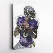 Load image into Gallery viewer, Lamar Jackson Canvas Art – Baltimore Ravens Wall Decor
