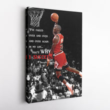 Load image into Gallery viewer, Michael Jordan Quote Canvas – Chicago Bulls Basketball Wall Art for Home Decor
