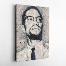 Load image into Gallery viewer, Malcolm X Canvas Art – Civil Rights Geometric Wall Decor
