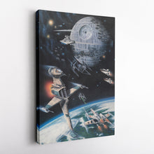 Load image into Gallery viewer, Death Star, Star Destroyer, Battle, TIE Interceptor Canvas Wall Art Decor - Star Wars Epic Art
