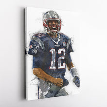 Load image into Gallery viewer, Tom Brady Canvas Art – New England Patriots Wall Decor
