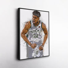 Load image into Gallery viewer, Giannis Antetokounmpo Canvas Art – Milwaukee Bucks Wall Decor
