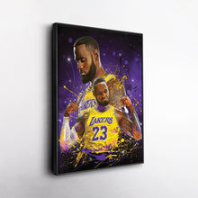 Load image into Gallery viewer, LeBron James Lakers Canvas – NBA Wall Art for Man Cave
