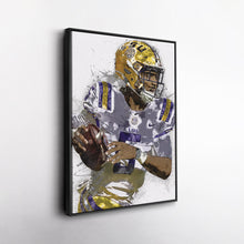 Load image into Gallery viewer, Jayden Daniels Canvas Art – LSU Tigers Wall Decor
