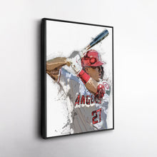 Load image into Gallery viewer, Mike Trout Canvas Art – Los Angeles Angels Wall Decor

