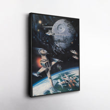 Load image into Gallery viewer, Death Star, Star Destroyer, Battle, TIE Interceptor Canvas Wall Art Decor - Star Wars Epic Art
