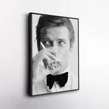 Load image into Gallery viewer, Roger Moore Canvas Art – James Bond Smoking Wall Decor
