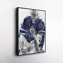 Load image into Gallery viewer, Connor Hellebuyck Canvas Art – Winnipeg Jets Wall Decor
