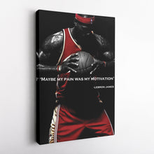 Load image into Gallery viewer, LeBron James Canvas Print – Cleveland Cavaliers Basketball Quote Wall Art Decor
