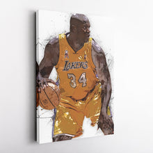 Load image into Gallery viewer, Shaquille O&#39;Neal Canvas Art – Los Angeles Lakers Wall Decor
