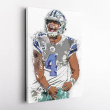 Load image into Gallery viewer, Dak Prescott Canvas Art – Dallas Cowboys Wall Decor
