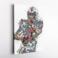 Load image into Gallery viewer, Justin Fields Canvas Art – Ohio State Buckeyes Wall Decor
