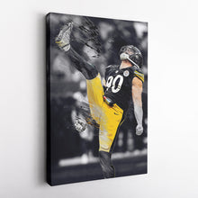 Load image into Gallery viewer, T.J. Watt Canvas Art – Steelers Celebration Wall Decor

