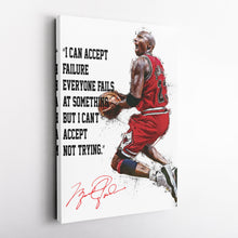Load image into Gallery viewer, Michael Jordan Canvas Print – Motivational Bulls Quote Wall Art for Sports Fans
