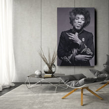 Load image into Gallery viewer, Jimi Hendrix Smoking Canvas Print – Iconic Guitarist Wall Art for Home Decor
