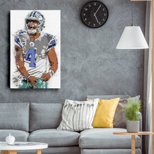 Load image into Gallery viewer, Dak Prescott Canvas Art – Dallas Cowboys Wall Decor
