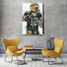 Load image into Gallery viewer, Aaron Rodgers Canvas Art – Green Bay Packers Wall Decor
