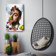 Load image into Gallery viewer, Mac Miller Floral Canvas Print – Rap Artist Painting Wall Art for Home Decor
