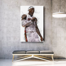 Load image into Gallery viewer, LeBron James Canvas Art – Miami Heat Wall Decor

