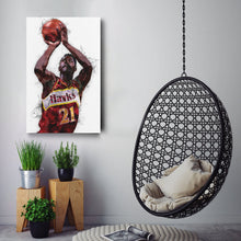 Load image into Gallery viewer, Dominique Wilkins Canvas Art – Atlanta Hawks Wall Decor

