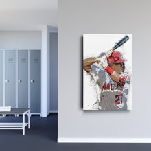 Load image into Gallery viewer, Mike Trout Canvas Art – Los Angeles Angels Wall Decor
