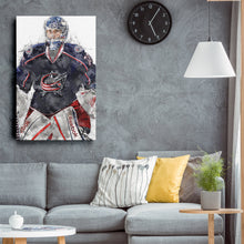 Load image into Gallery viewer, Sergei Bobrovsky Canvas Art – Columbus Blue Jackets Wall Decor
