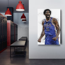 Load image into Gallery viewer, Joel Embiid Canvas Art – Philadelphia 76ers Wall Decor
