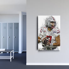 Load image into Gallery viewer, C.J. Stroud Canvas Art – Ohio State Buckeyes Wall Decor
