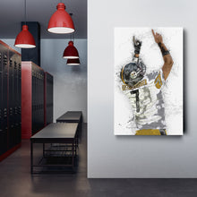 Load image into Gallery viewer, Ben Roethlisberger Canvas Art – Pittsburgh Steelers Wall Decor
