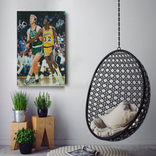 Load image into Gallery viewer, Larry Bird &amp; Magic Johnson Canvas – Lakers vs Celtics Wall Art Print

