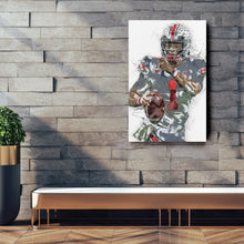 Load image into Gallery viewer, Justin Fields Canvas Art – Ohio State Buckeyes Wall Decor
