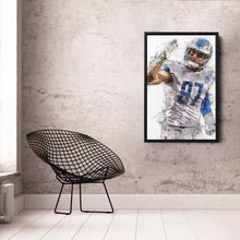 Load image into Gallery viewer, Aidan Hutchinson Canvas Art – Detroit Lions Wall Decor

