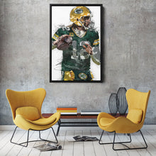 Load image into Gallery viewer, Aaron Rodgers Canvas Art – Green Bay Packers Wall Decor
