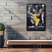 Load image into Gallery viewer, T.J. Watt Canvas Art – Steelers Celebration Wall Decor
