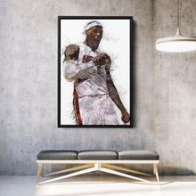 Load image into Gallery viewer, LeBron James Canvas Art – Miami Heat Wall Decor
